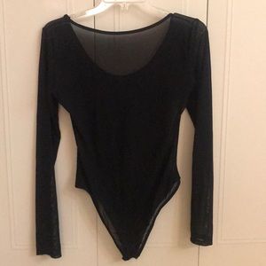 Black mesh bodysuit